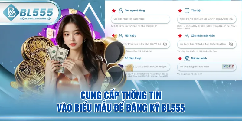 Cung cấp thông tin vào biểu mẫu để đăng ký BL555